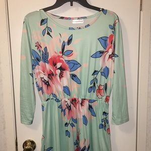 Mint green floral dress